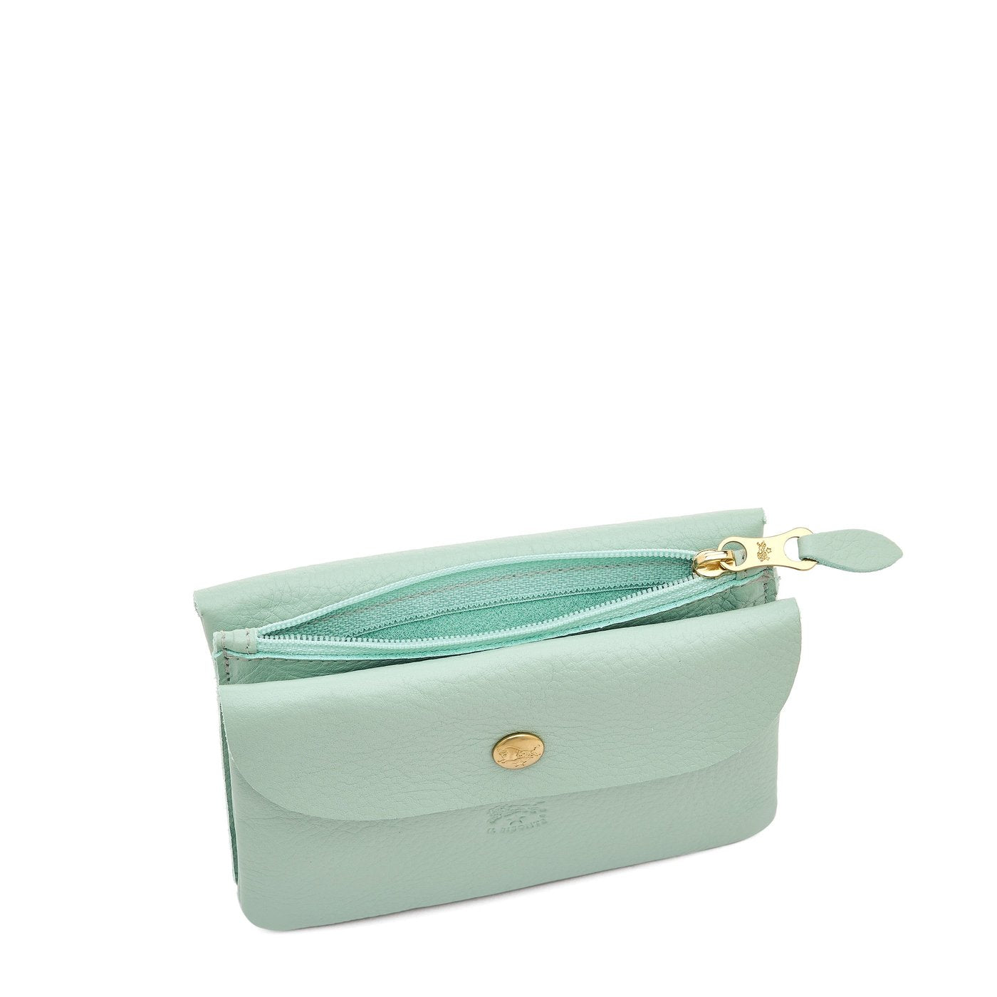 Custodia in pelle colore celeste botticelli