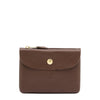Pochette en cuir couleur marron tabacco