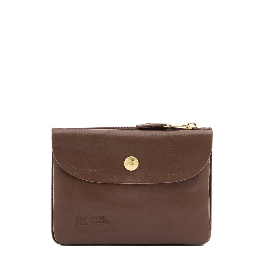 Pochette en cuir couleur marron tabacco — 
back or detail view
 — 3 of 5