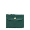 Pochette en cuir couleur vert oleandro