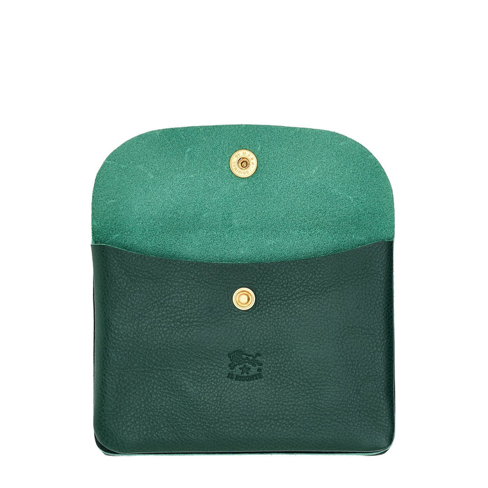 Pochette en cuir couleur vert oleandro — 
interior detail view
 — 4 of 5