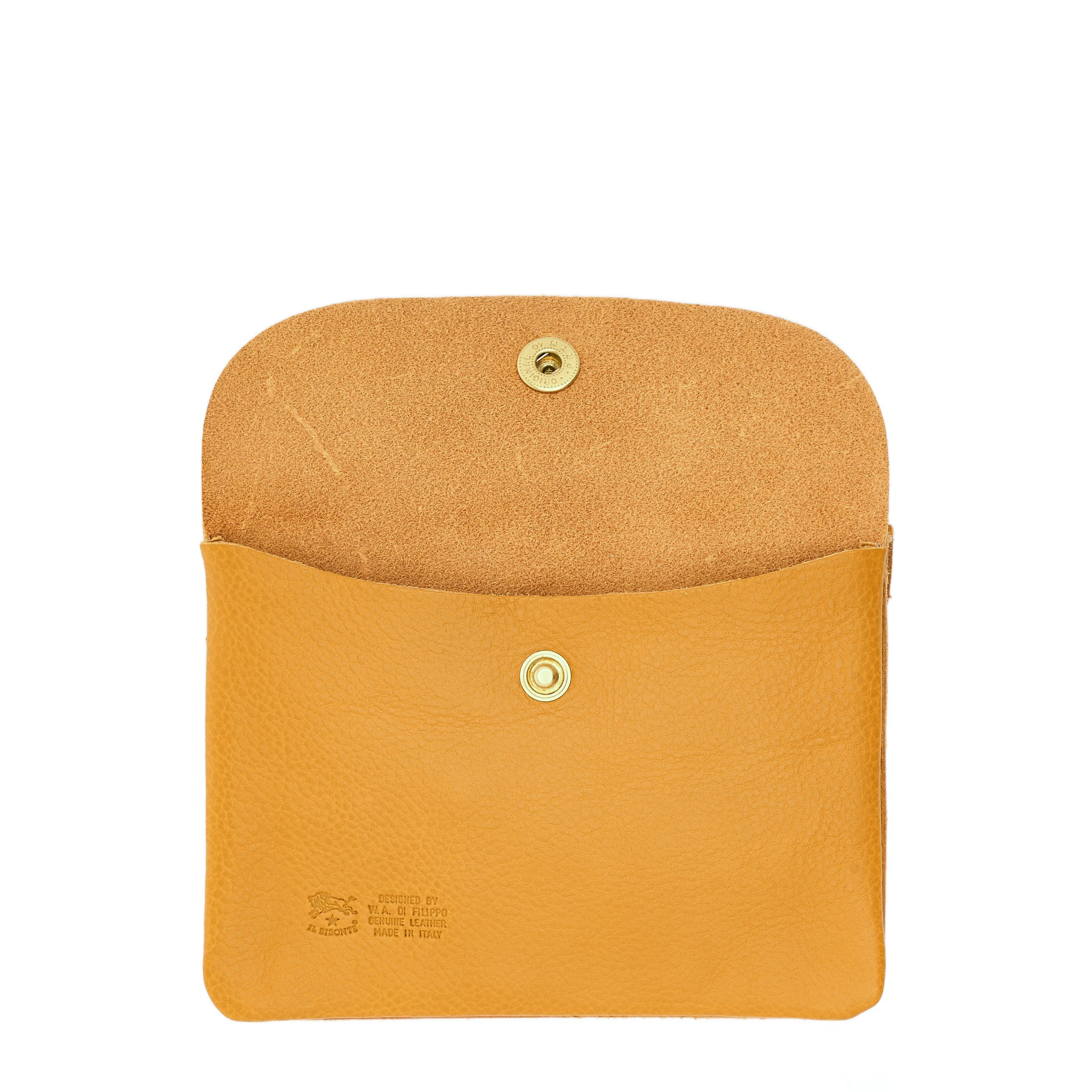 Pouch in leather color yellow narciso — 
product detail view
 — 6 of 6