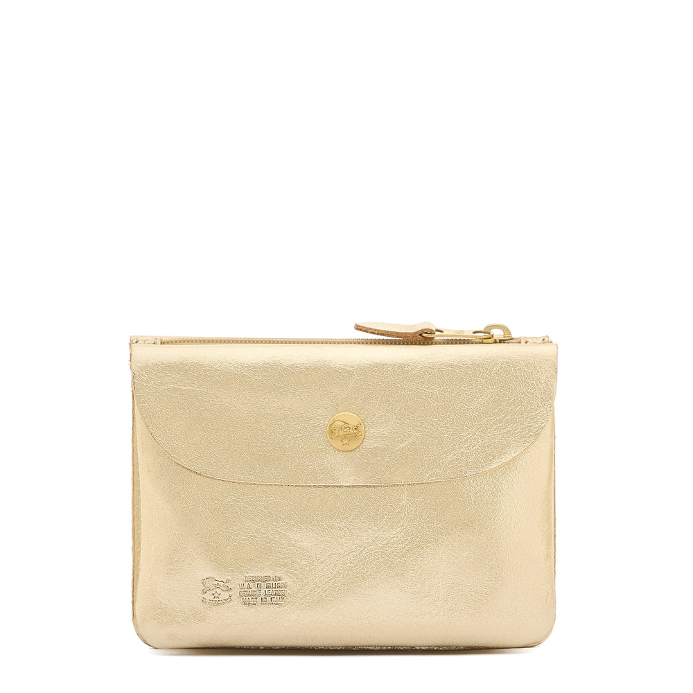 Case in metallic leather color metallic platinum