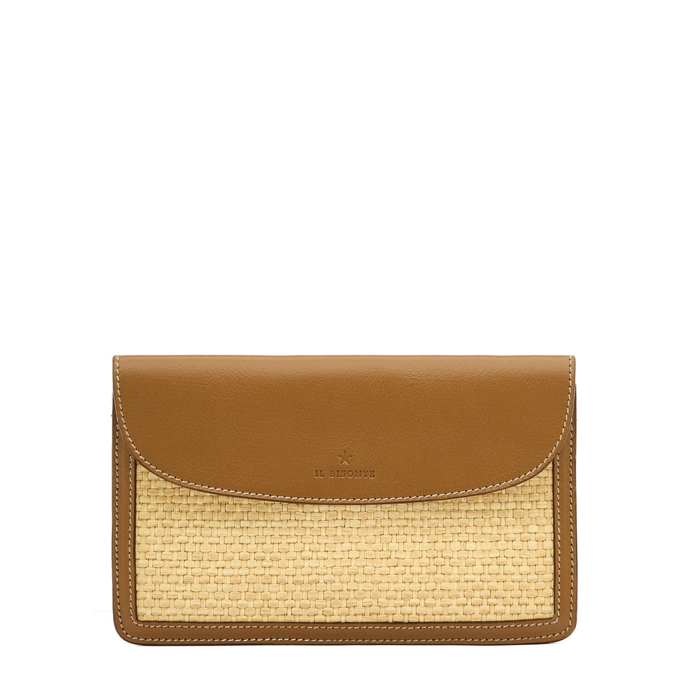 Raffia | Pochette pour femme  couleur beige / gianduia
