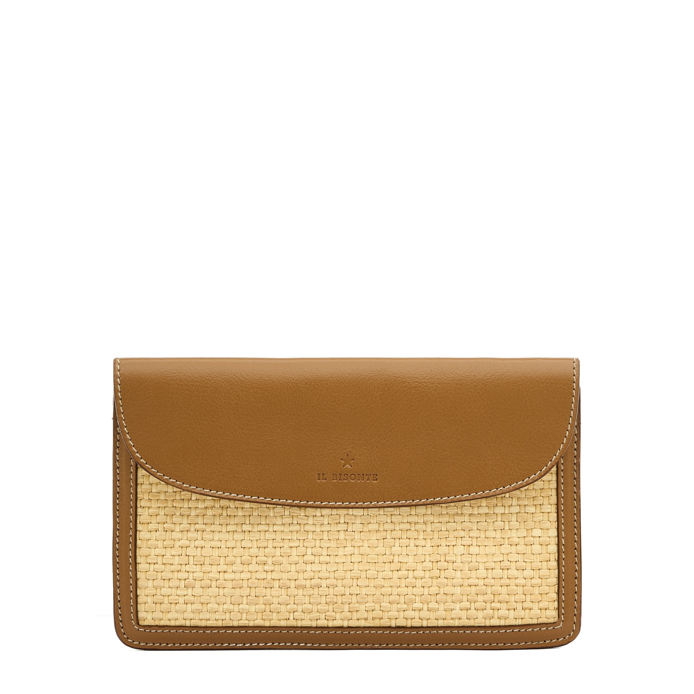 Raffia | Pochette pour femme  couleur beige / gianduia