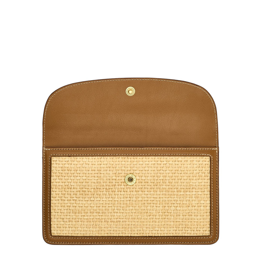 Raffia | Pochette pour femme  couleur beige / gianduia