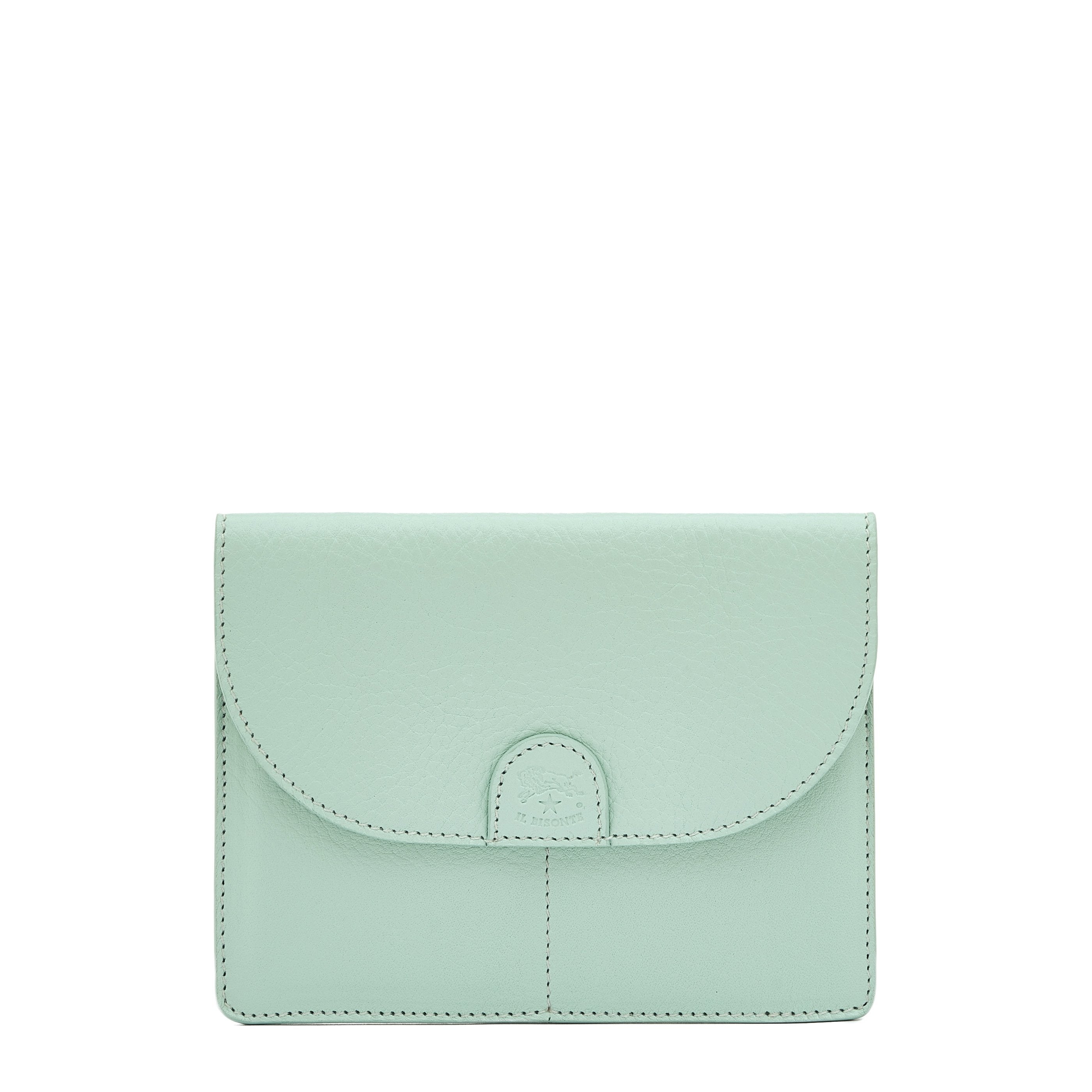 Linea 1990 | Men's pouch in leather color sky blue botticelli — 
front view
 — 1 of 4
