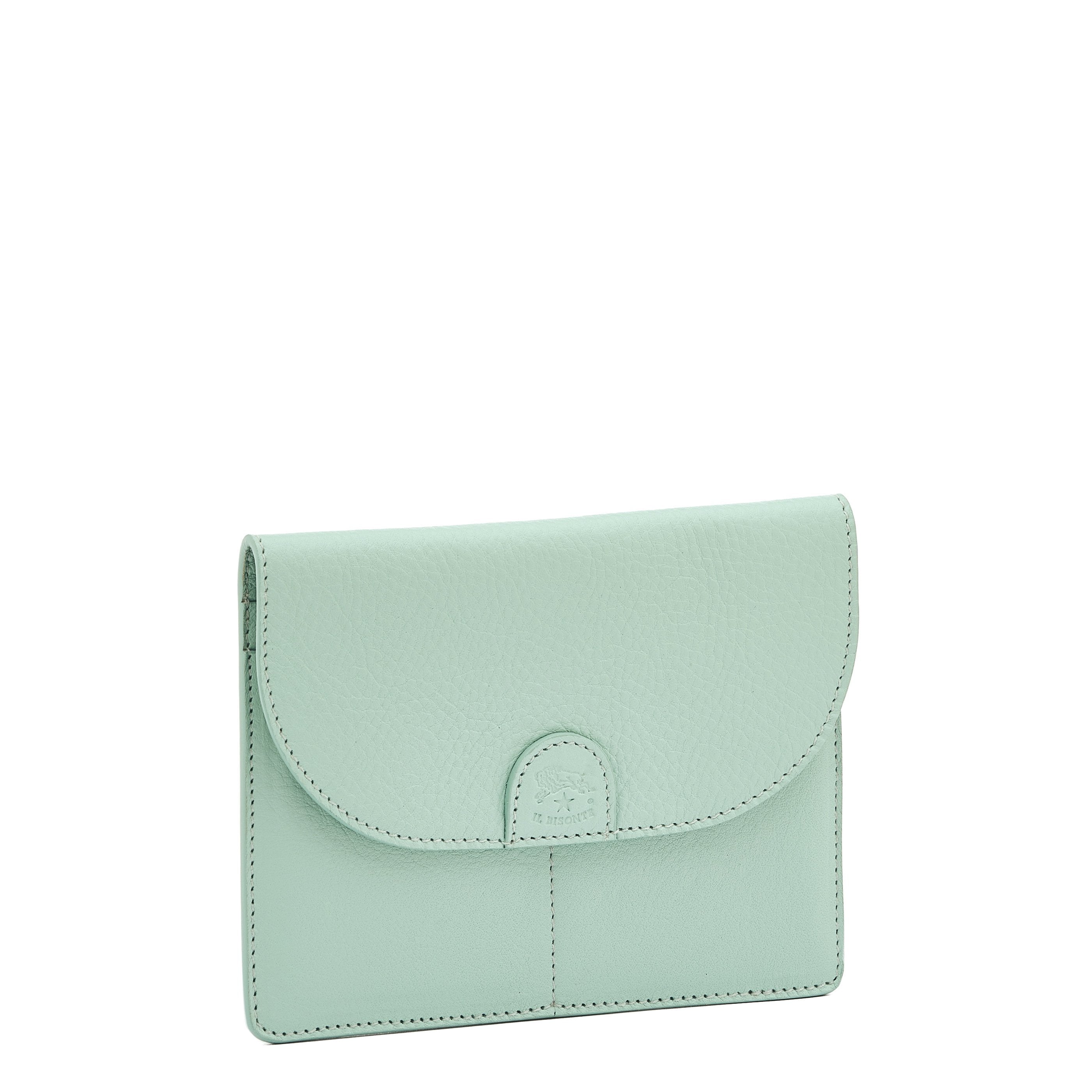 Linea 1990 | Men's pouch in leather color sky blue botticelli — 
side view
 — 2 of 4