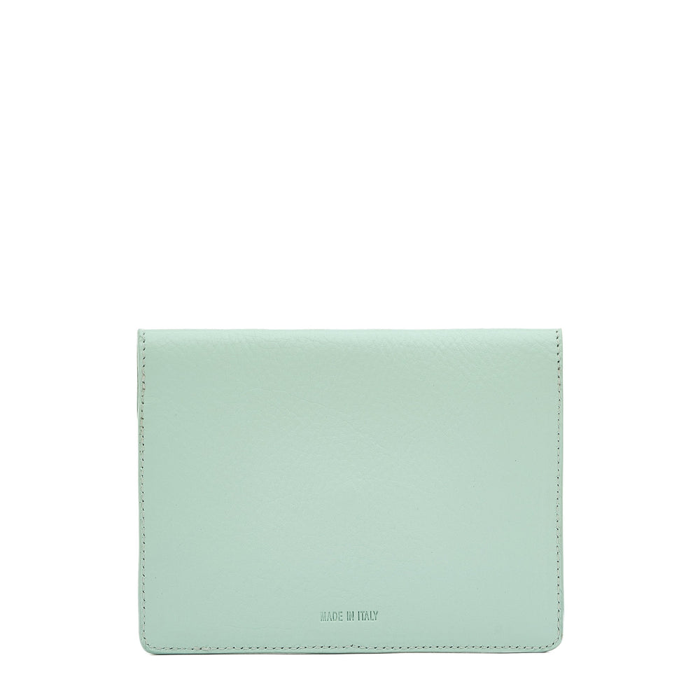 Linea 1990 | Men's pouch in leather color sky blue botticelli — 
back or detail view
 — 3 of 4