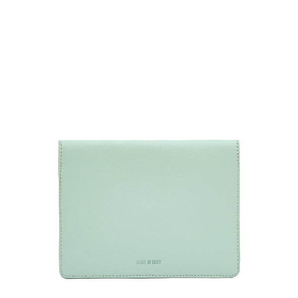 Linea 1990 | Bustina  da uomo in pelle colore celeste botticelli