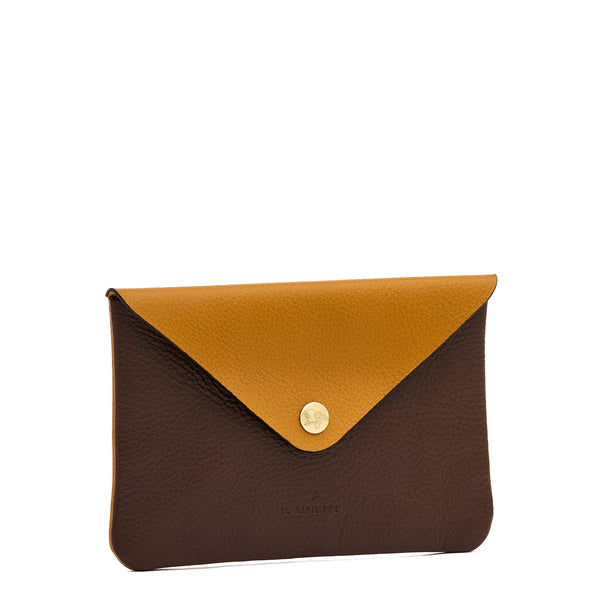 Duo | Case in leather color yellow narciso — 
side view
