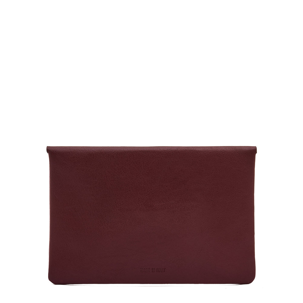 Duo | Case in leather color black cherry/red — 
back or detail view
 — 3 of 4