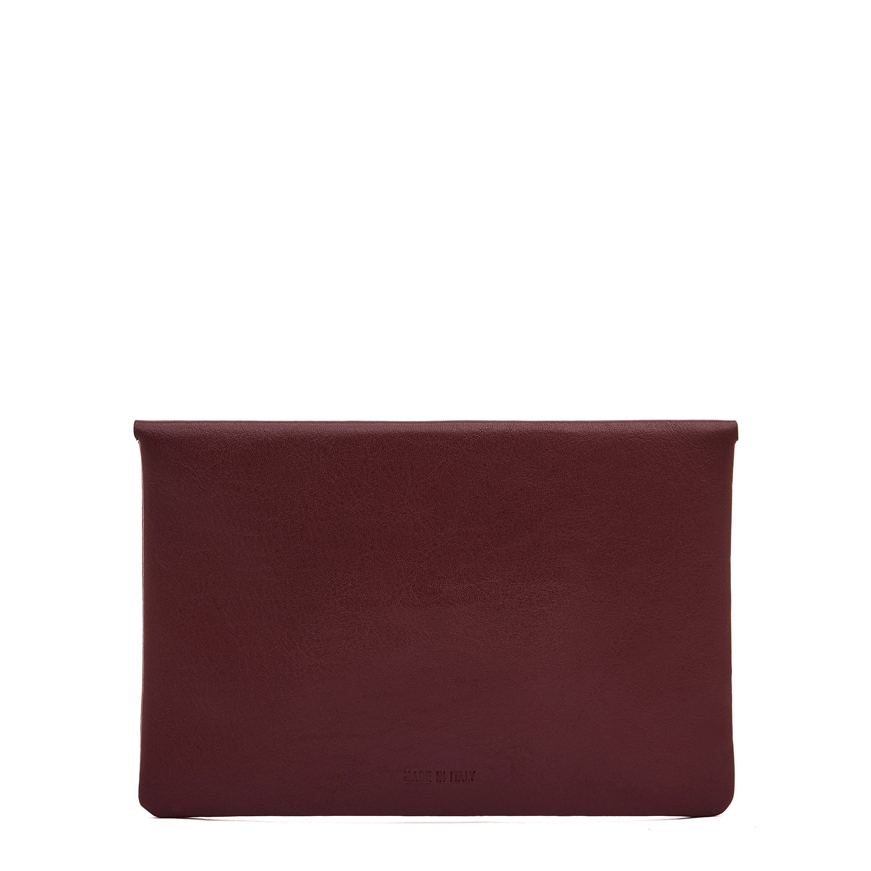 Duo | Case in leather color black cherry/red — 
back or detail view
 — 3 of 4