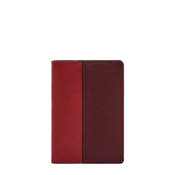 Duo | Case in leather color black cherry/red — 
front view
