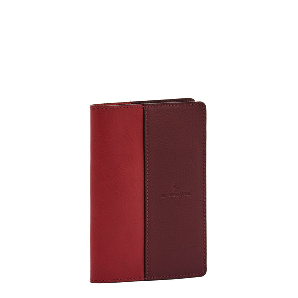 Duo | Case in leather color black cherry/red — 
side view

