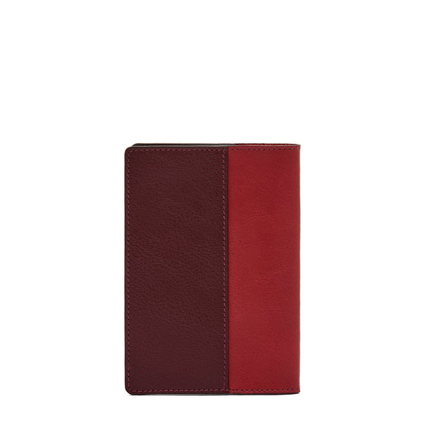 Duo | Case in leather color black cherry/red