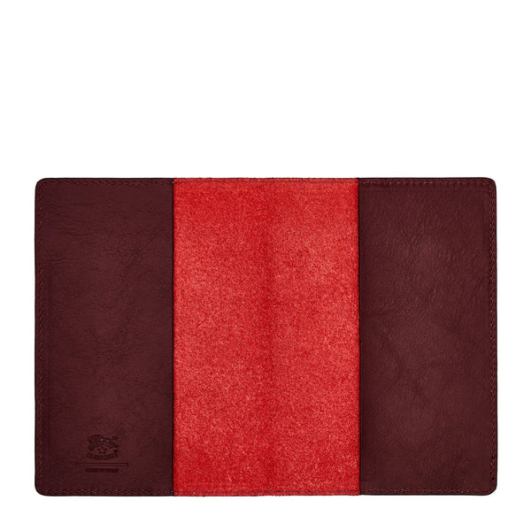 Duo | Case in leather color black cherry/red