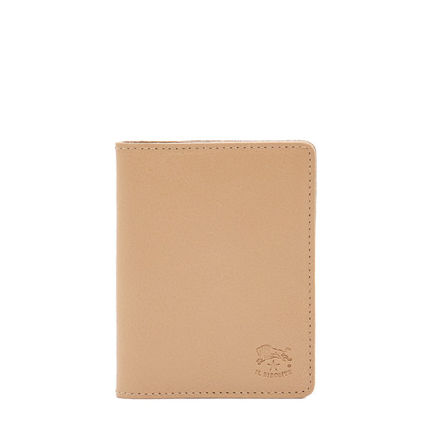Card case in leather color caffelatte