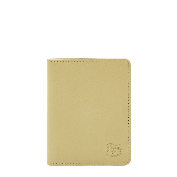 Card case in leather color pistachio