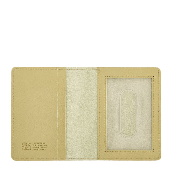Card case in leather color pistachio