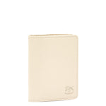 Card case in leather color milk