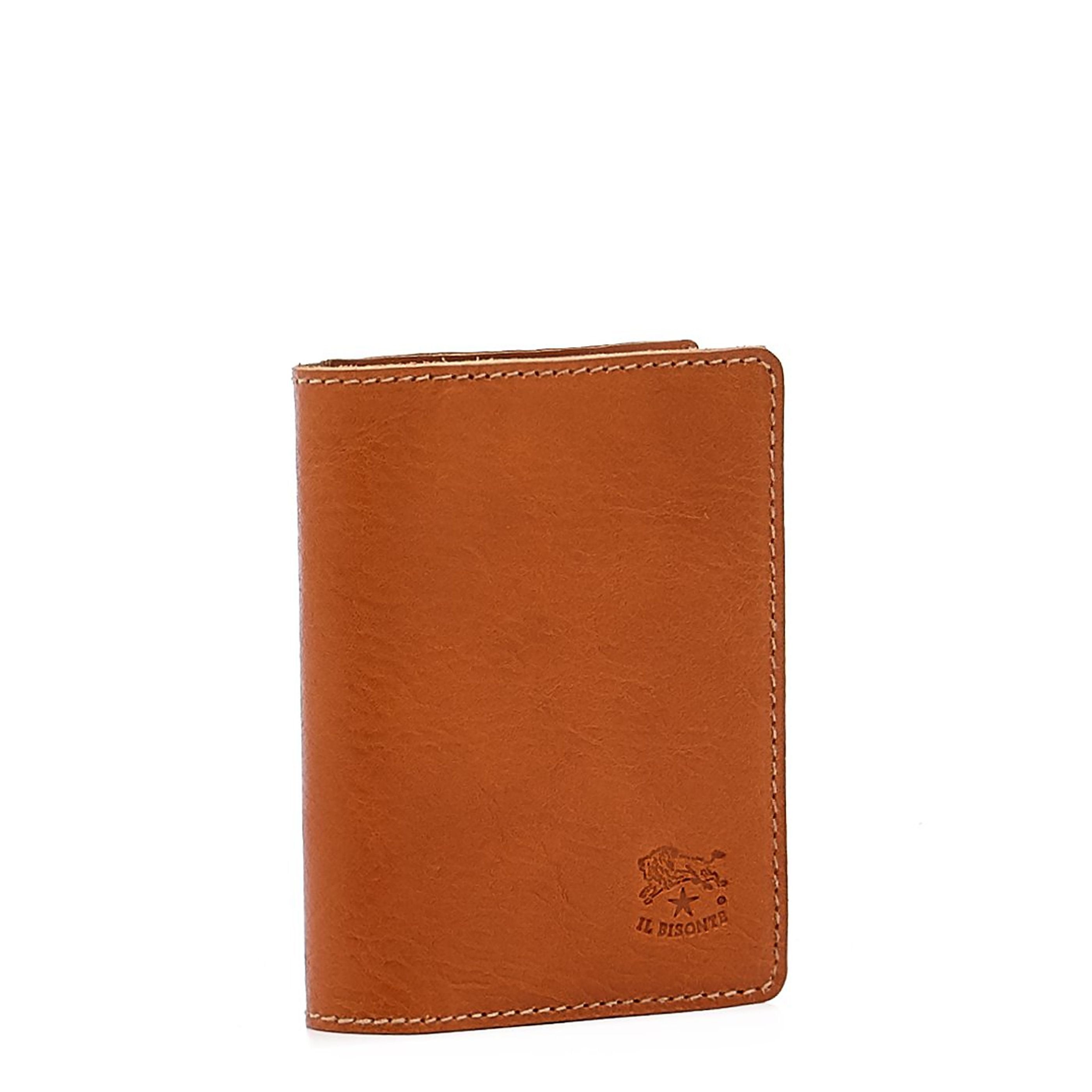 Card case in calf leather color caramel