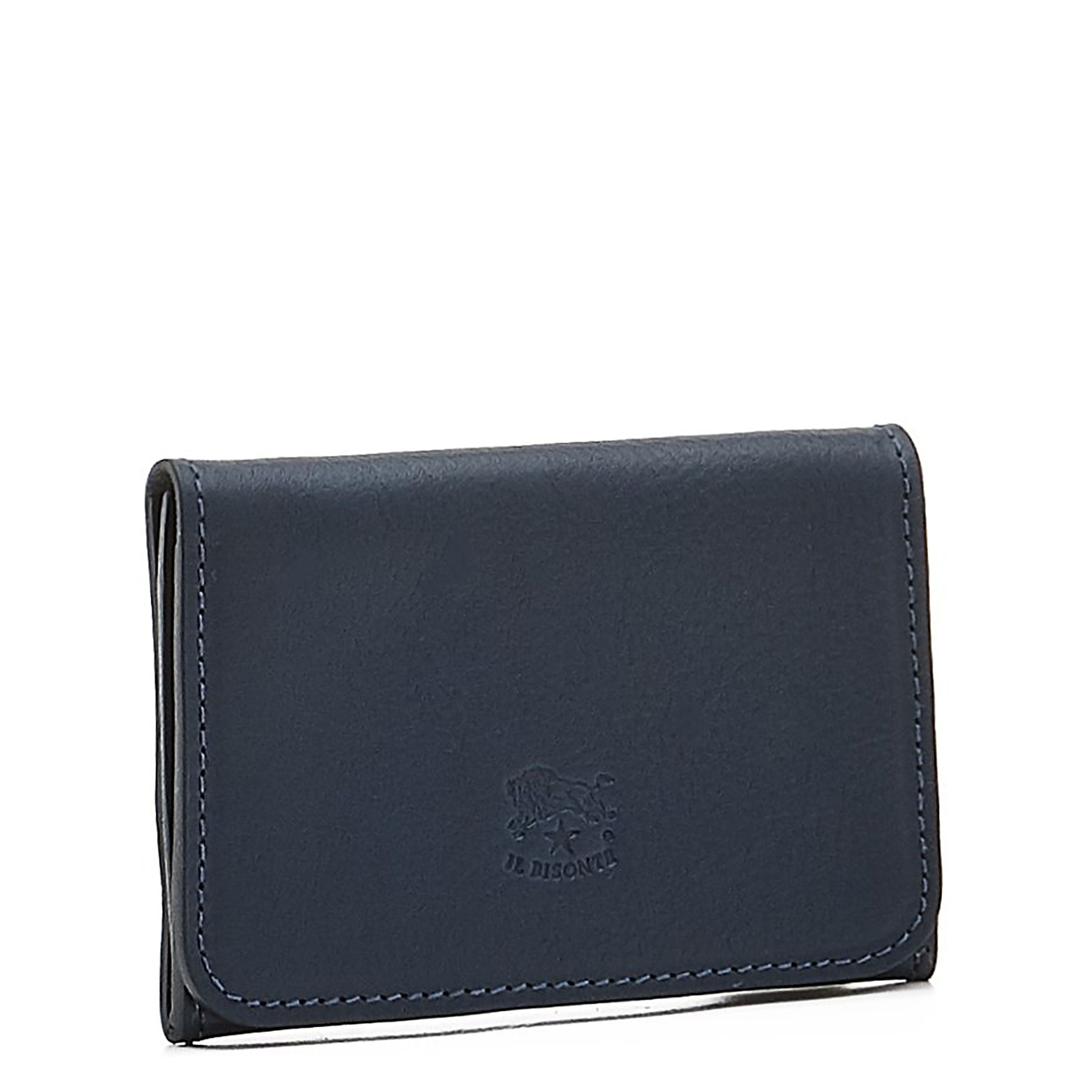 Card Case in Calf Leather color Blue