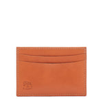 Card case in calf leather color caramel