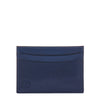 Card case in leather color blue