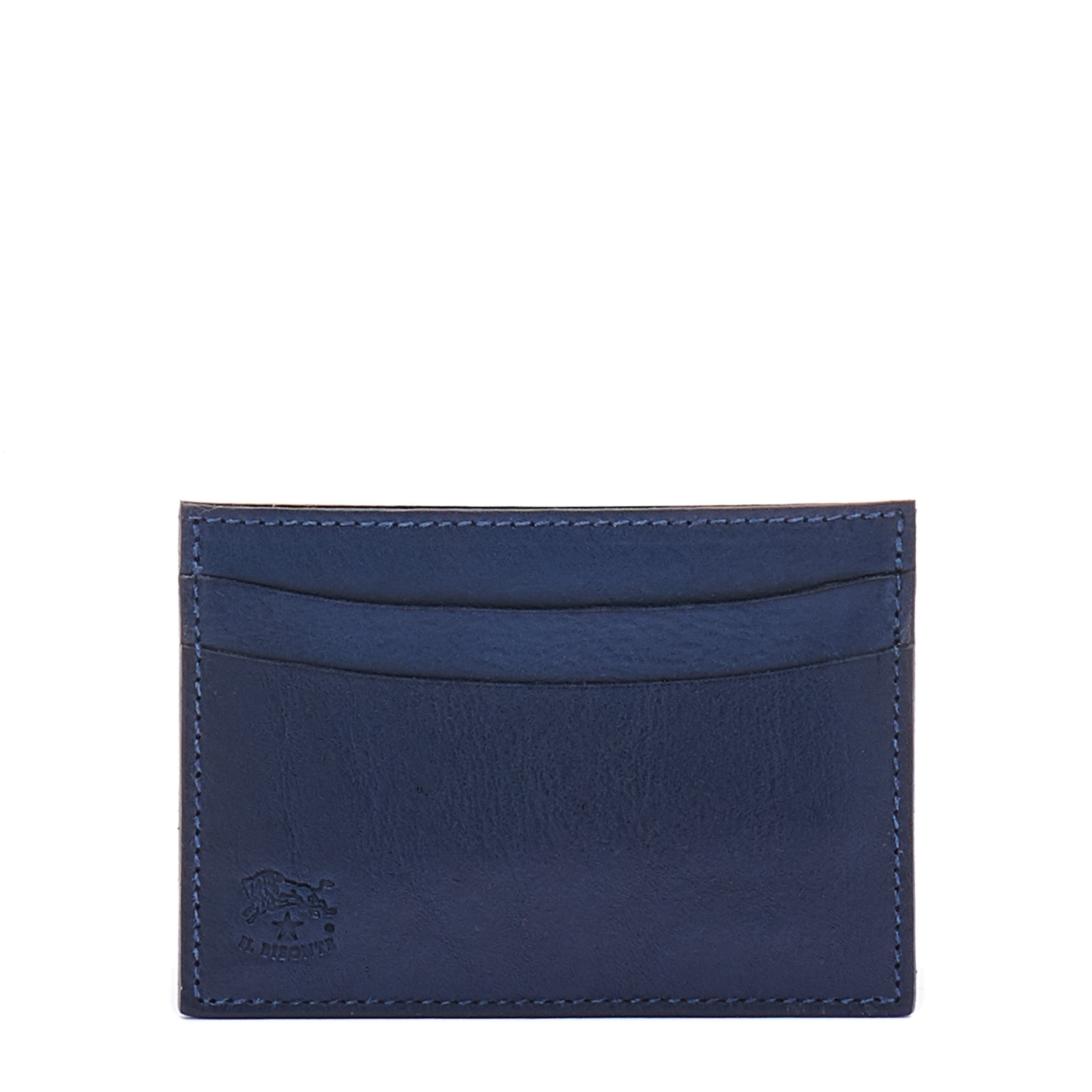Card case in leather color blue — 
front view
 — 1 of 2