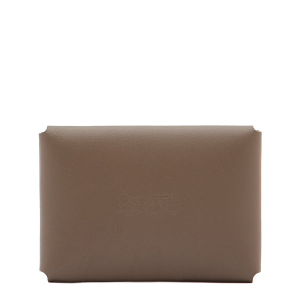 Sovana | Card case in leather color light grey