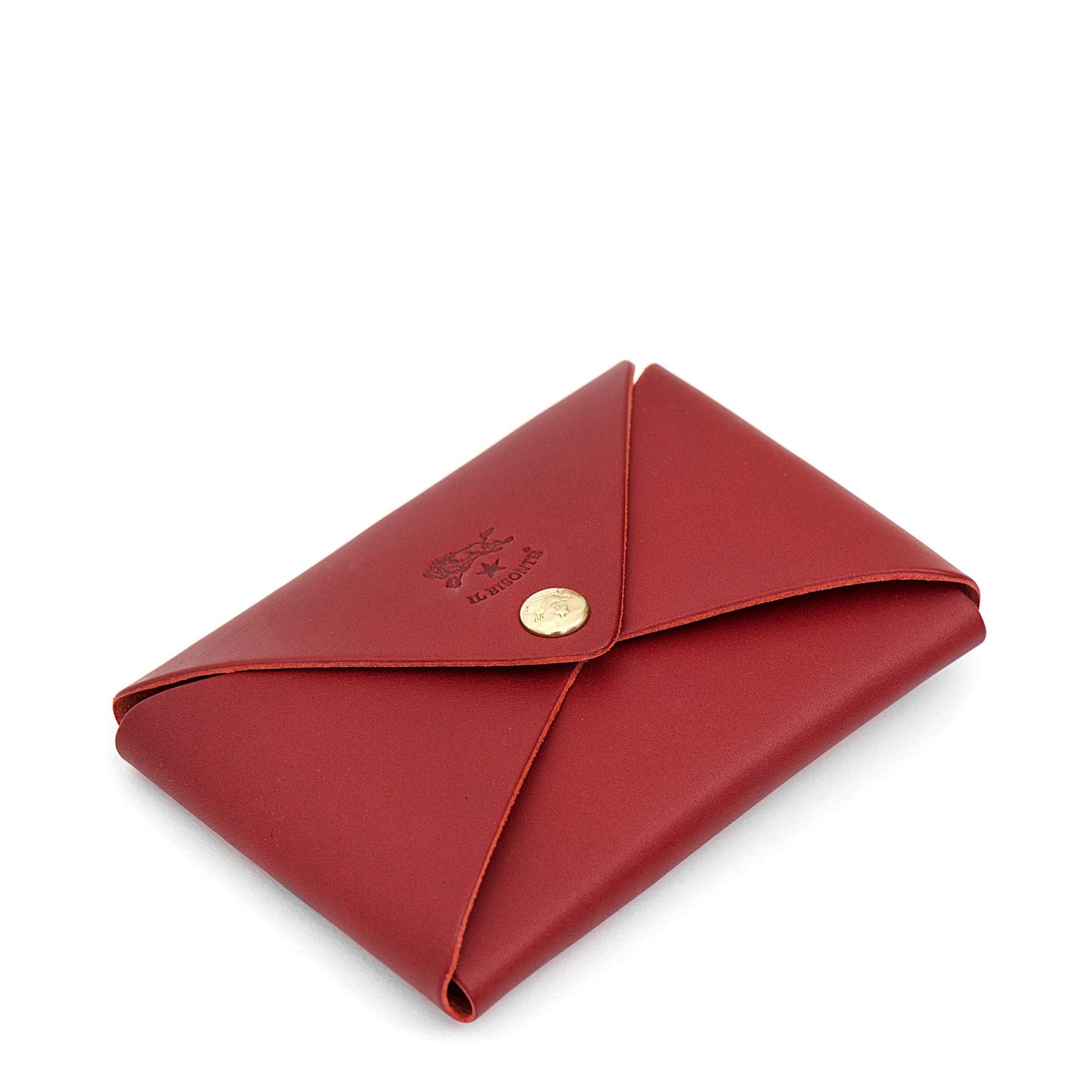 Sovana | Card case in leather color  ruby red