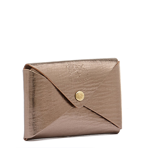 Sovana | Card case in metallic leather color metallic bronze