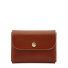 Card case in leather color sepia