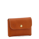 Card case in leather color caramel