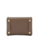 Card case in leather color light grey