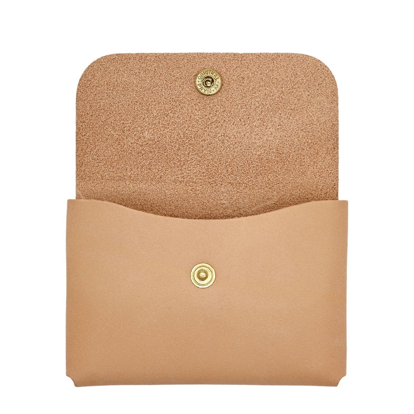 Card case in leather color natural