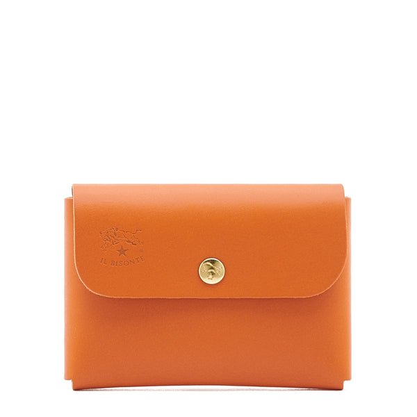 Card Case in Leather color Orange