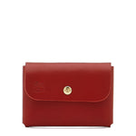Card case in leather color  ruby red