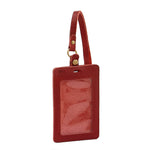 Card case in calf leather color red