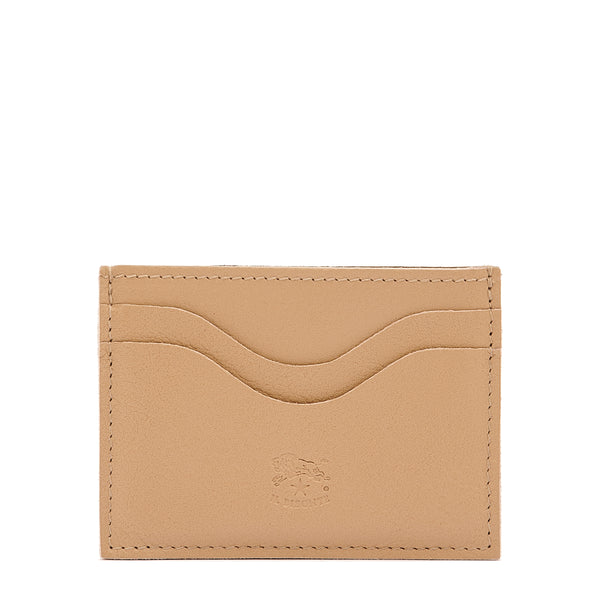 Salina | Card case in leather color caffelatte