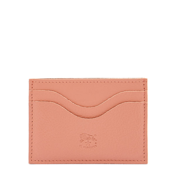Salina | Card case in leather color grapefruit
