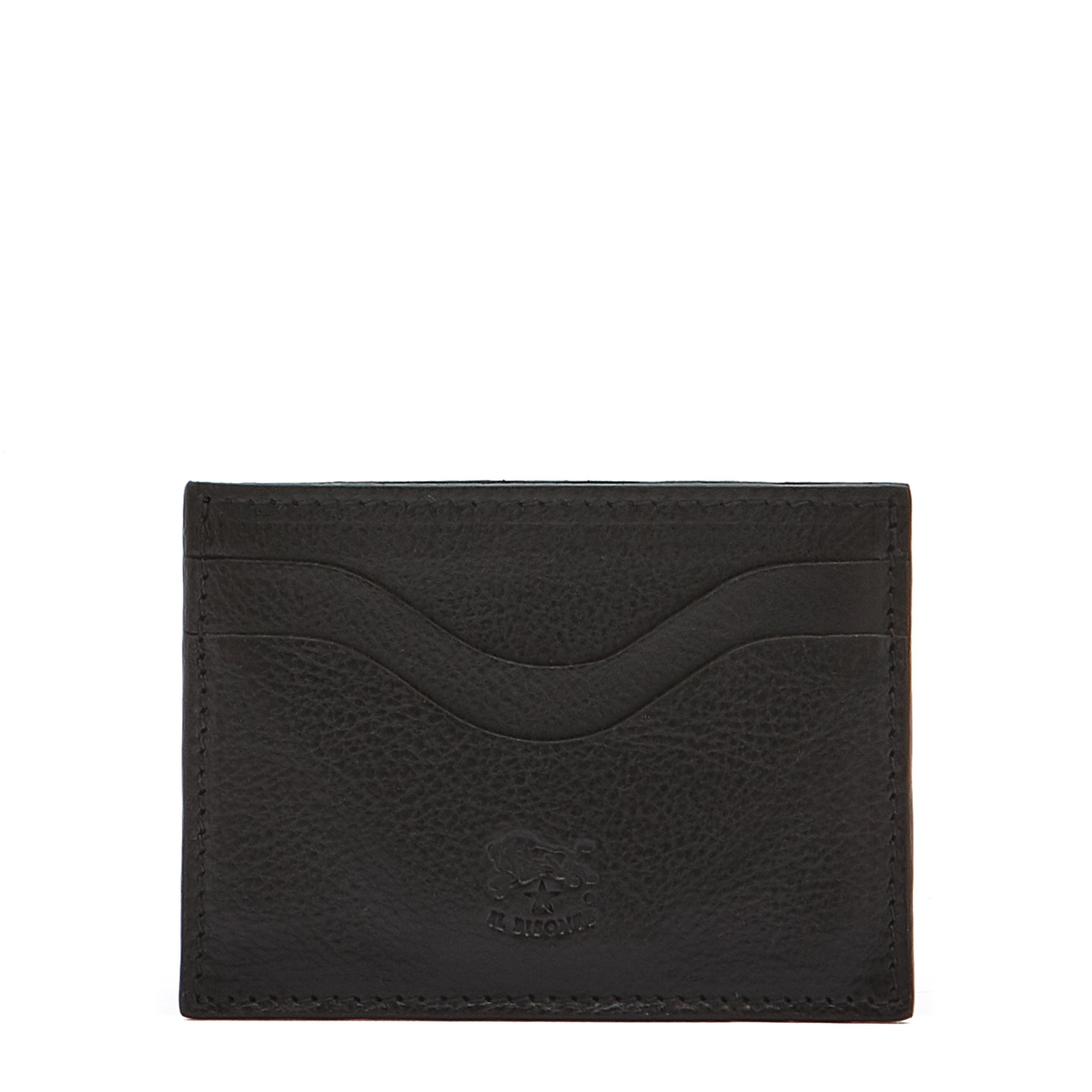 Salina | Card case in leather color black