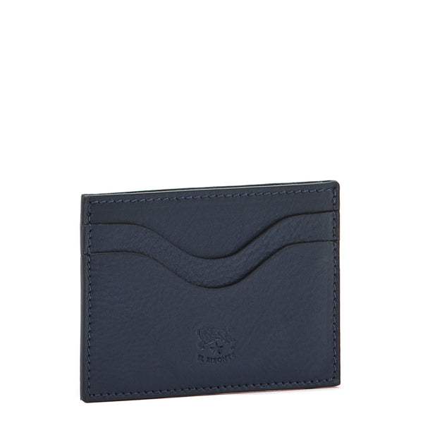 Salina | Porte-cartes en cuir couleur bleu