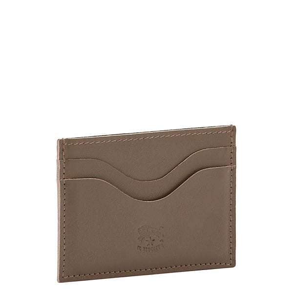 Salina | Card case in leather color light grey