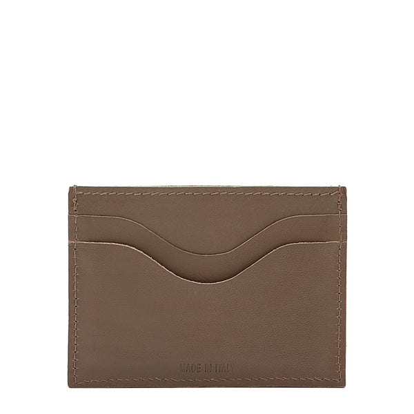 Salina | Card case in leather color light grey