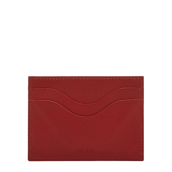 Salina | Porte-cartes en cuir couleur rouge