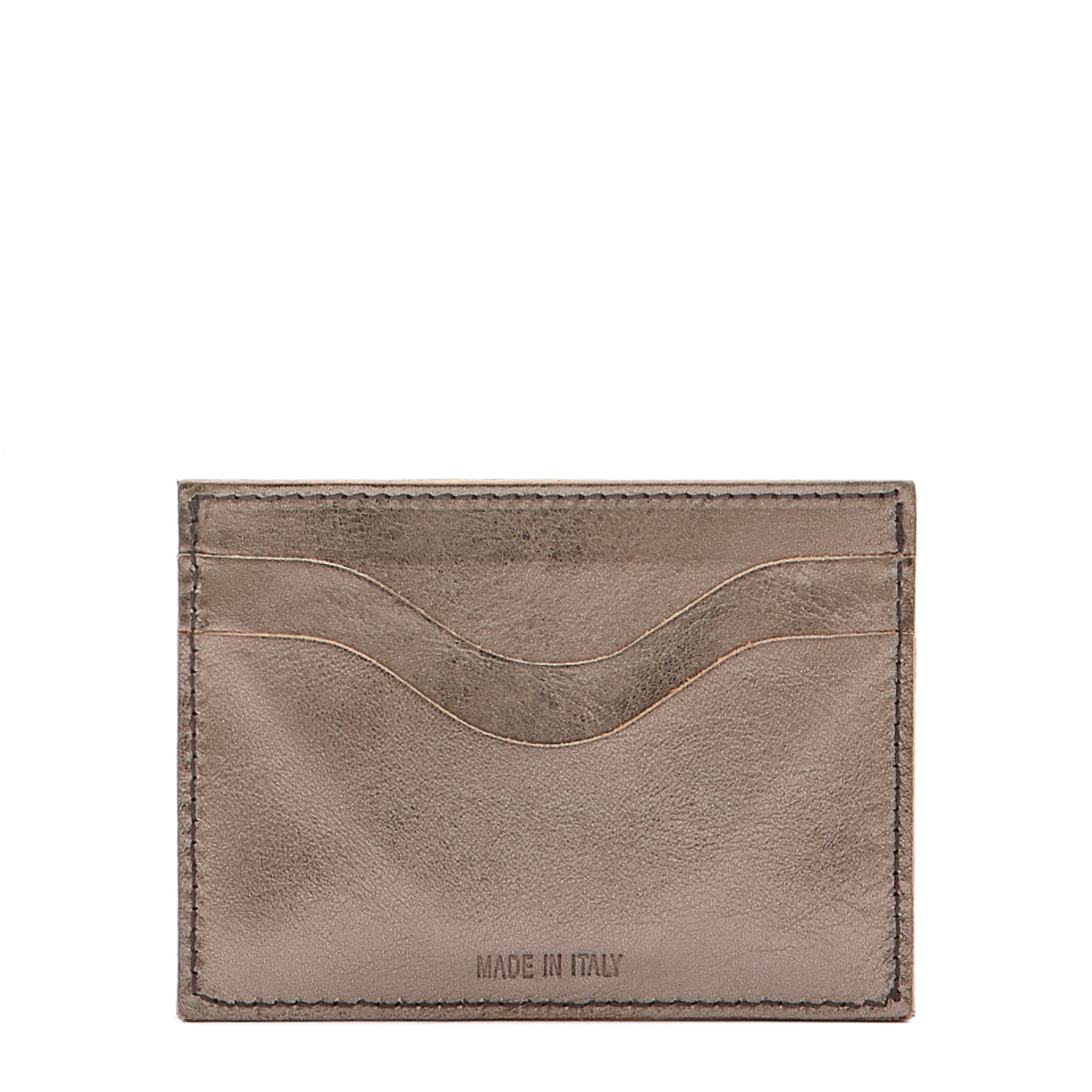 Salina | Card case in metallic leather color metallic bronze