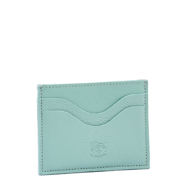 Salina | Porta carte in pelle colore celeste botticelli