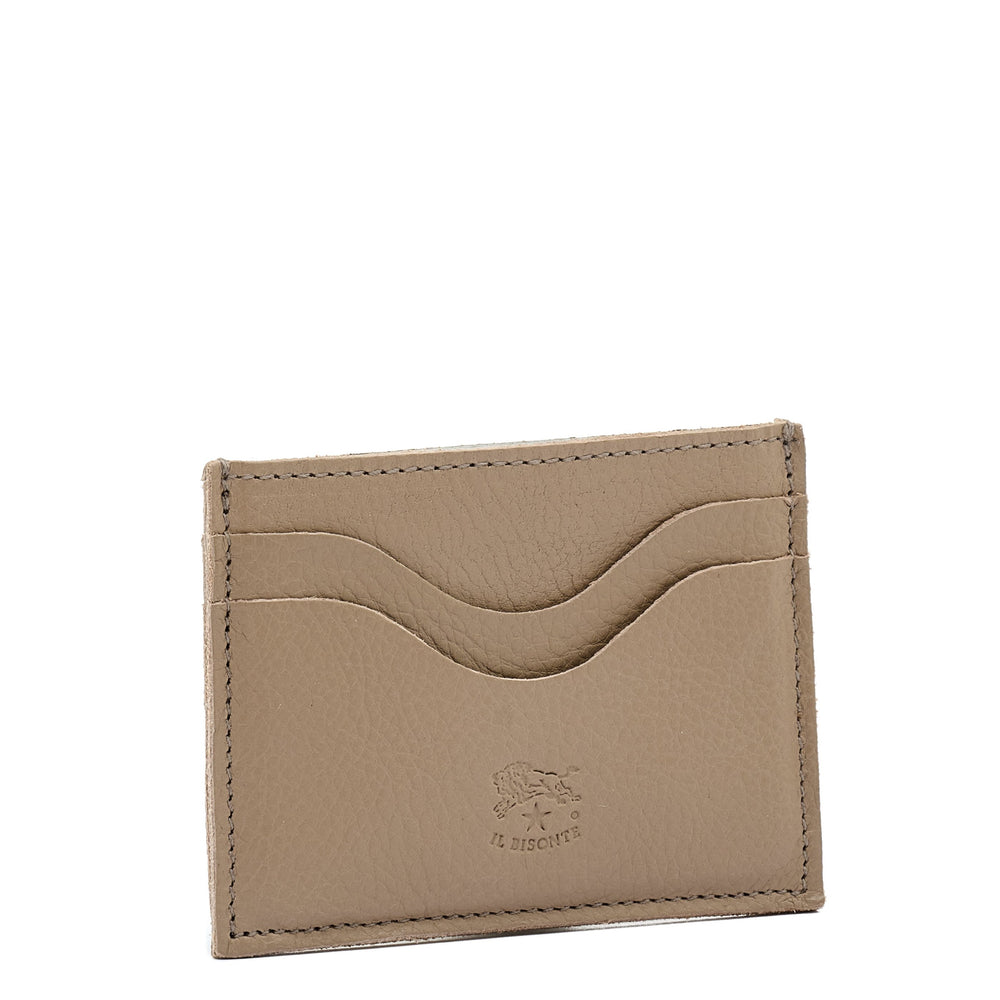 Salina | Porte-cartes en cuir couleur beige vasari
